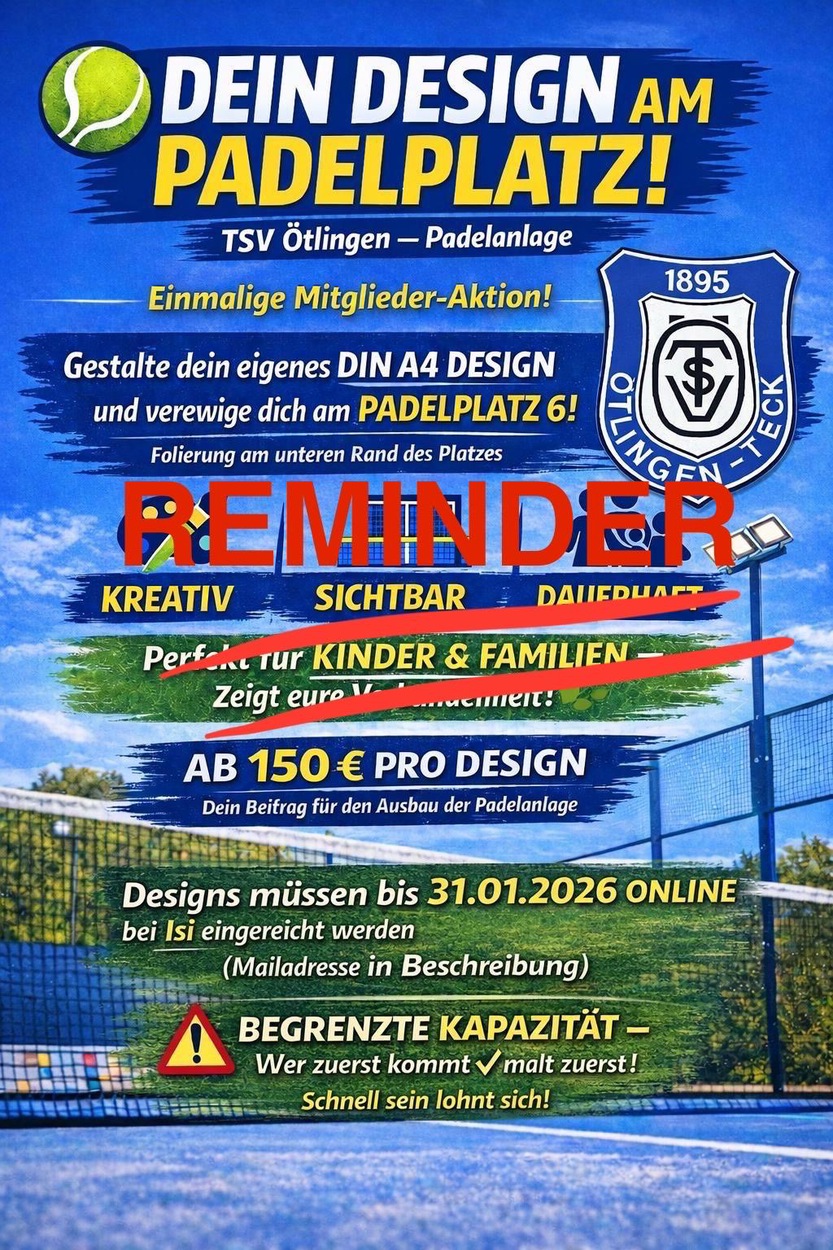 REMINDER Mitgliederbranding „Gestalte ein Stück Vereinsgeschichte“